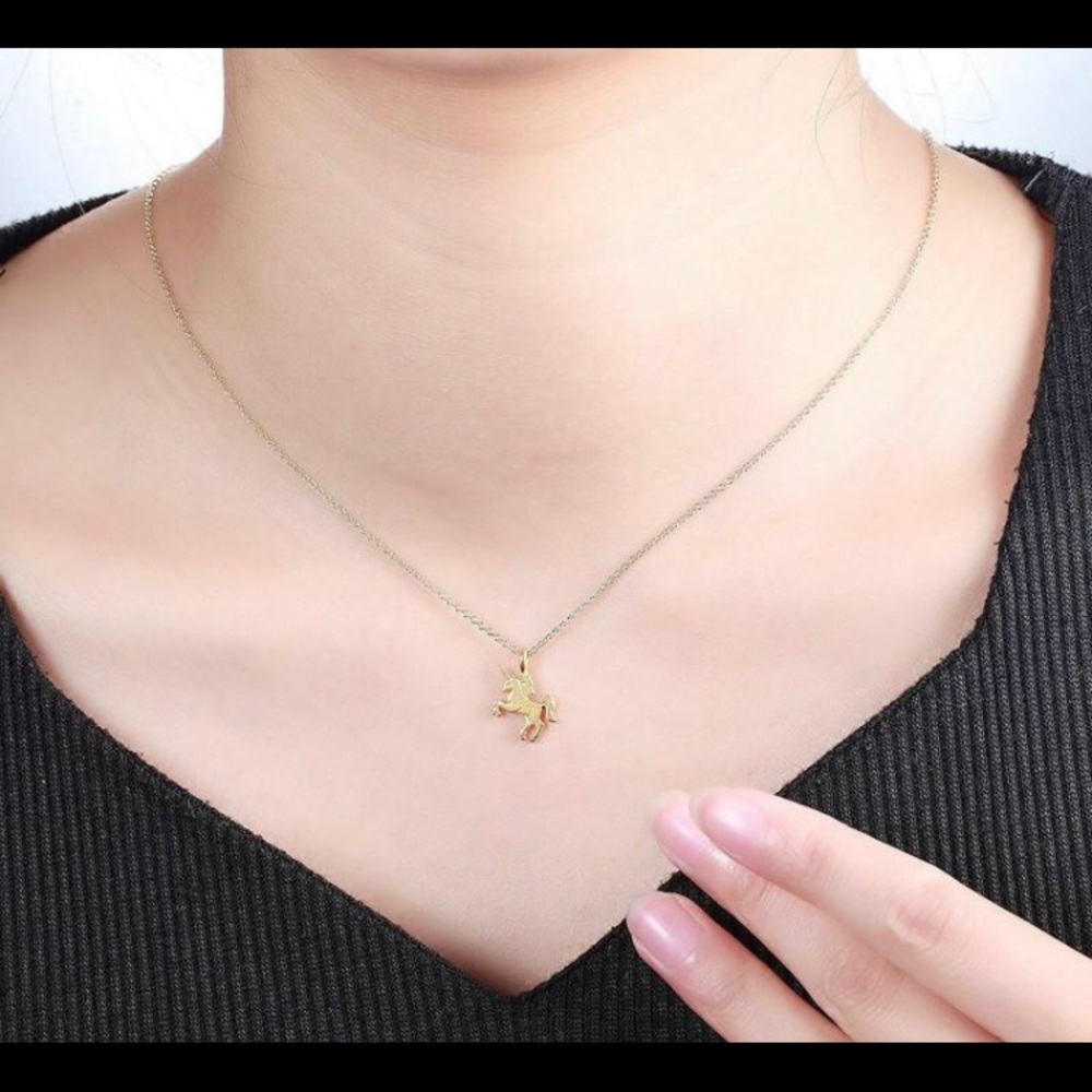 HP🤩 14k Gold Dipped Magical Life Unicorn Necklace - Picture 3 of 4